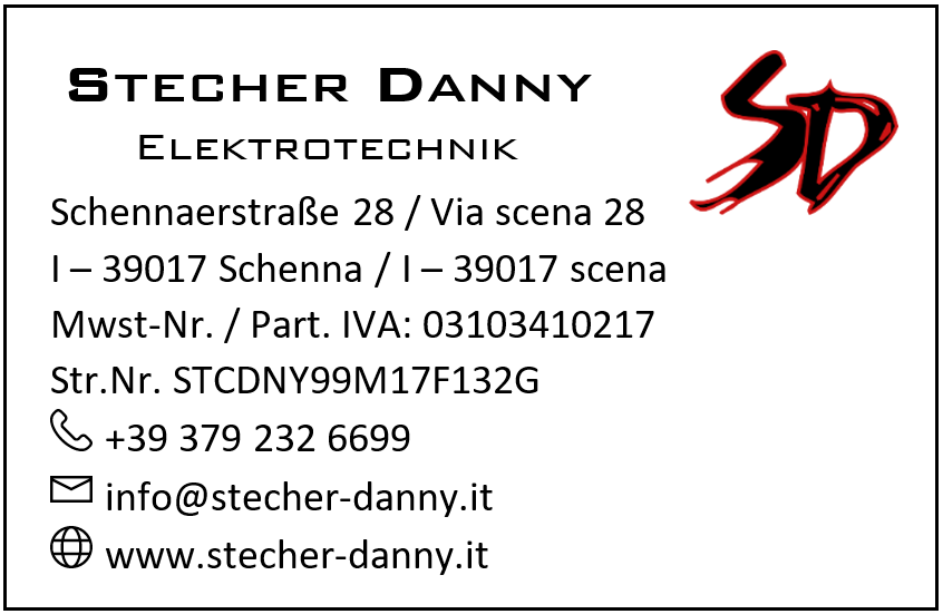 Visitenkarte Hinten | Informationen über das Unternehmen Stecher Danny